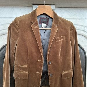 J. Crew Tobacco Velvet Schoolboy Blazer